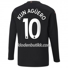 Manchester City Sergio Aguero 10 Borte Fotballdrakt 2020-2021 Langermet